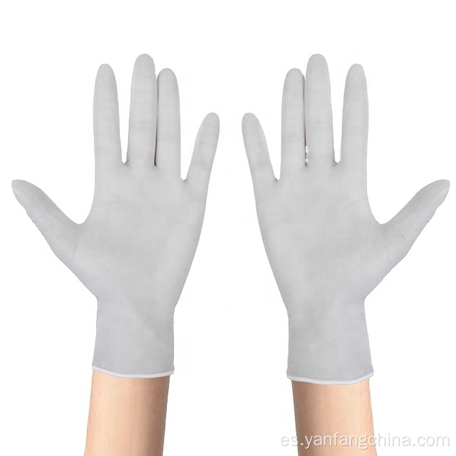 Guantes de laboratorio de nitrilo blanco higiénico no estéril de nitrilo