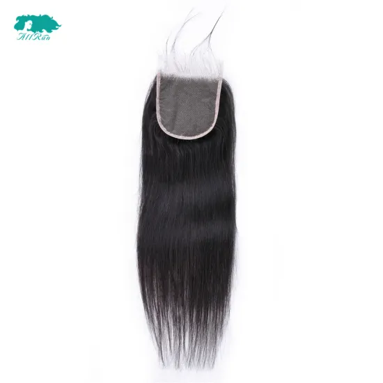 All run 4*4 lace closure Hair Human Black Natural Color Brazilian Human Hair