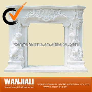 Natural Stone Carved Fireplace