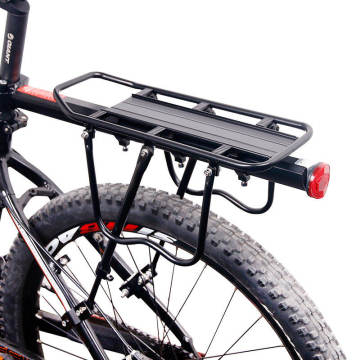 Quick Release Bicycle Rear Luggage Carrier: Adjustable Aluminum Bike Rear Seat Rack with Reflective Strip
