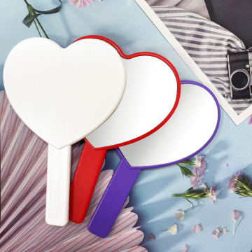 Personalized Pink Heart Handheld Vanity Mirror with Logo