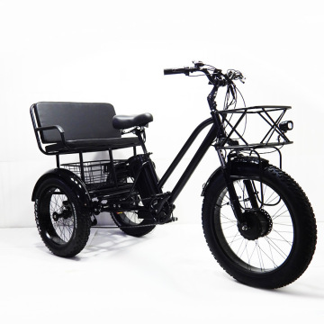 24-calowy trike elektryczne dla dorosłych ławki dla pasażera 750 W Silnik E-Tricycle 48 V Idealny do rodzinnych przejażdżek i ładunku