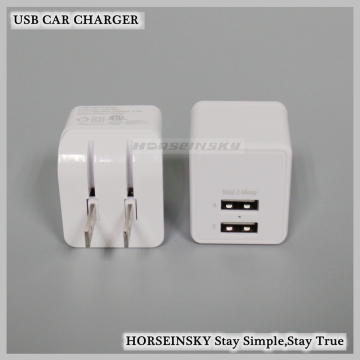 Mobile Phone Charger Output 5V 2.4A USB Port Wall Charger with US Plug Multi Port