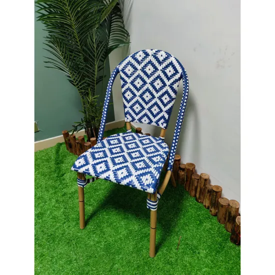 Stackable Eco-Friendly Handmade Weave Bamboo-Like Outdoor Dining Chair