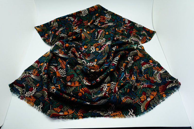 Printed Wool Scarf Yf 2013 801