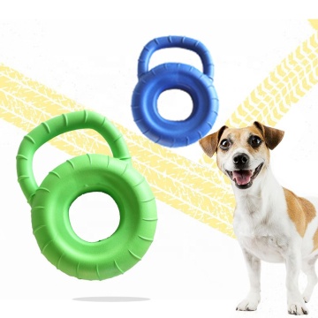 Durable Eva Foam Tyre Shape Larger Dogs Interactive Floating Throw Chewing Toy With Handle