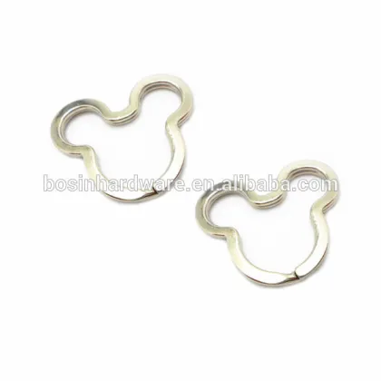 Popular Good Quality Metal Mickey Mouse Key Ring Flat