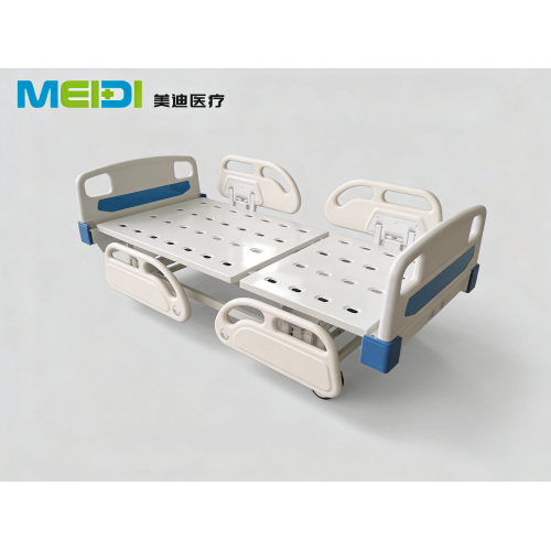 Home/Medical Dual-Use Single-Crank Hospital Bed, Economic Punching with 4 Small Rails & Central Brake