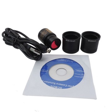 5MP Industrial Electronic Eyepiece Video Camera with Ring Adapter for Biological Stereo Microscope