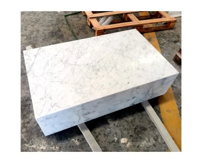Bianco White Marble Small Cube Plinth Coffee Table