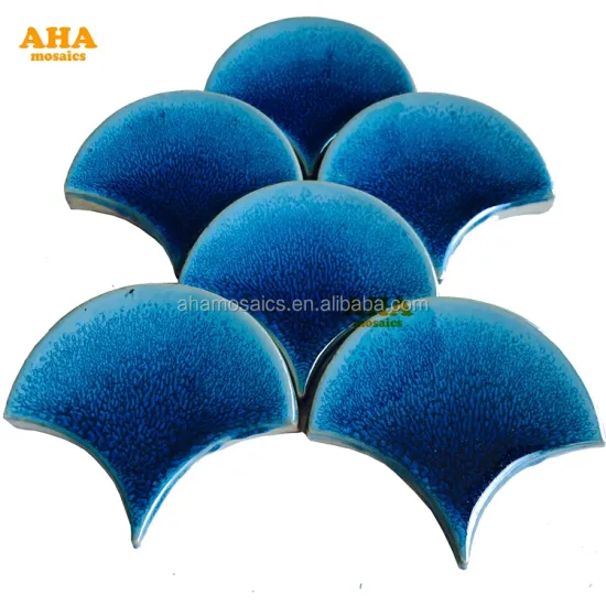 Ocean Blue Fishscale Ceramic Mosaic Tile