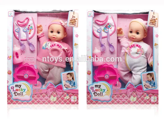 16'' Vinyl doll with fuction open close eyes tableware nipple 6806313