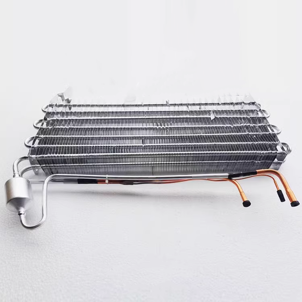 Frost-free display cabinet heat exchanger