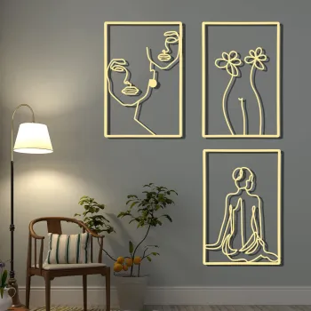Modern Gold Wall Hanging Decor for Minimalist Living Rooms