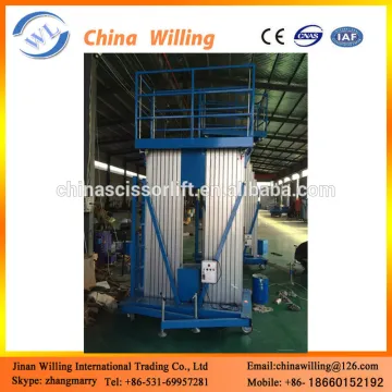 Man lift telescopic aluminum double aerial work platform WLA0.2-14