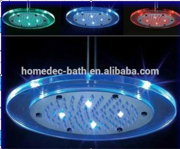 Round LED RGB waterfall shower head with stalinite material
