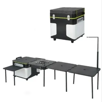 Portable Kitchen with Foldable Cooking and Storage Tables for Outdoor Camping