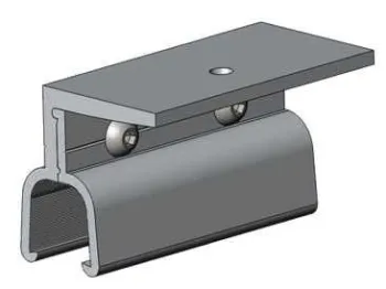 Mill Finished 6060 - T5 Aluminum Alloy Solar Roof Mounting Systems Wave Clip