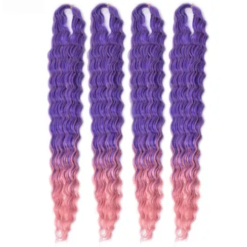 Wholesale Natural Ombre Curly Water Wave Crochet Braids Hair Pre Stretched 30 Inches New Deep Wave Synthetic Hair Extensions