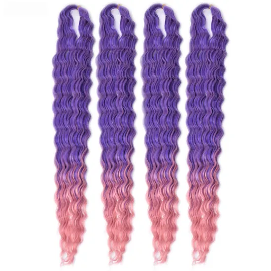 Wholesale Natural Ombre Curly Water Wave Crochet Braids Hair Pre Stretched 30 Inches New Deep Wave Synthetic Hair Extensions