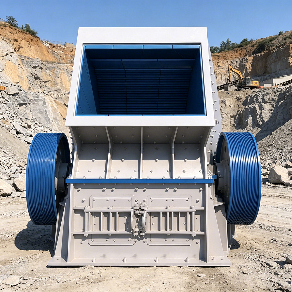Single pass hammer crusher