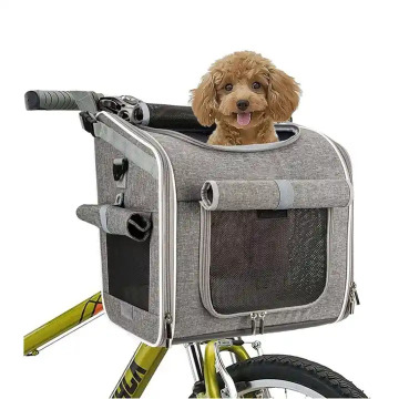 Expandable Soft-Sided Foldable Outdoor Mesh Bike Basket and Pet Carrier Backpack Travel Bag