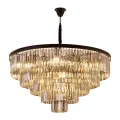 Lâmpada pendente de cristal preto vintage K9