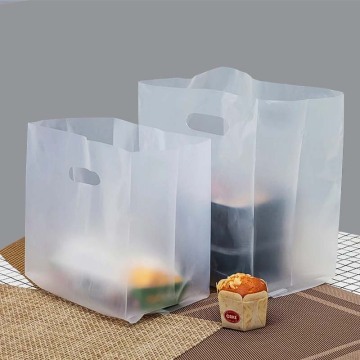 Transparent gefrostete Poly -Plastik -Einkaufstaschen mit Griff