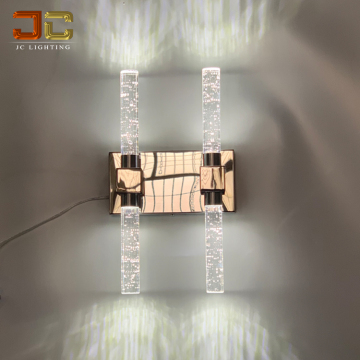 Luxury Rose Gold & Chrome Crystal LED Wall Sconce for Modern Bedrooms and Hotels