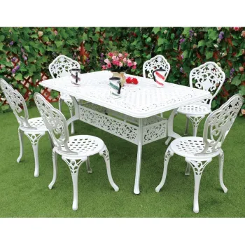 Cast Aluminum Dining Set for Patio and Garden Furniture