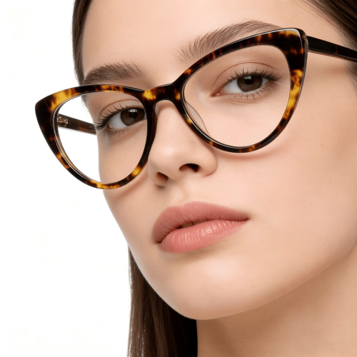 Bold Full-Rim Cat-Eye Acetate Eyeglasses ME2013