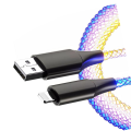 RGB LED -gradient USB C -kabel till blixtnedslag