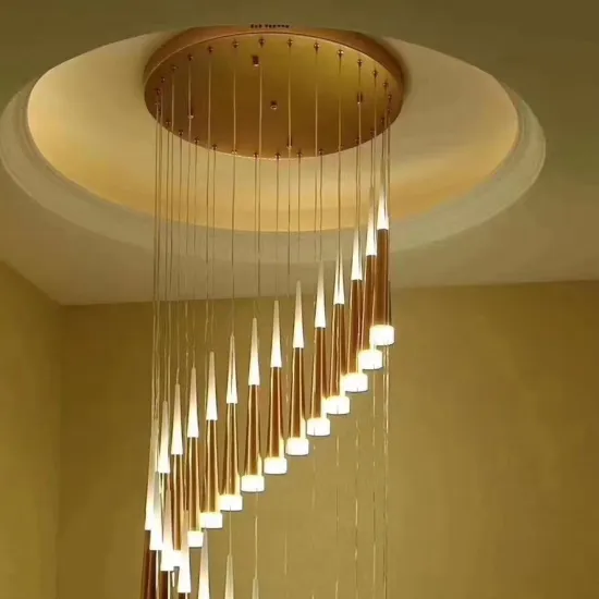 Modern Long LED Chandelier Luxury for Stairs and High Ceilings