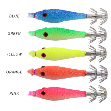 卸売5cm 7cm 9cm luminous Glow Octopus Bait Shrimp Light Squid Hooks Jig -2pcs/bag