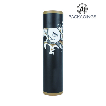 New designed black t shirt paper packaging tube