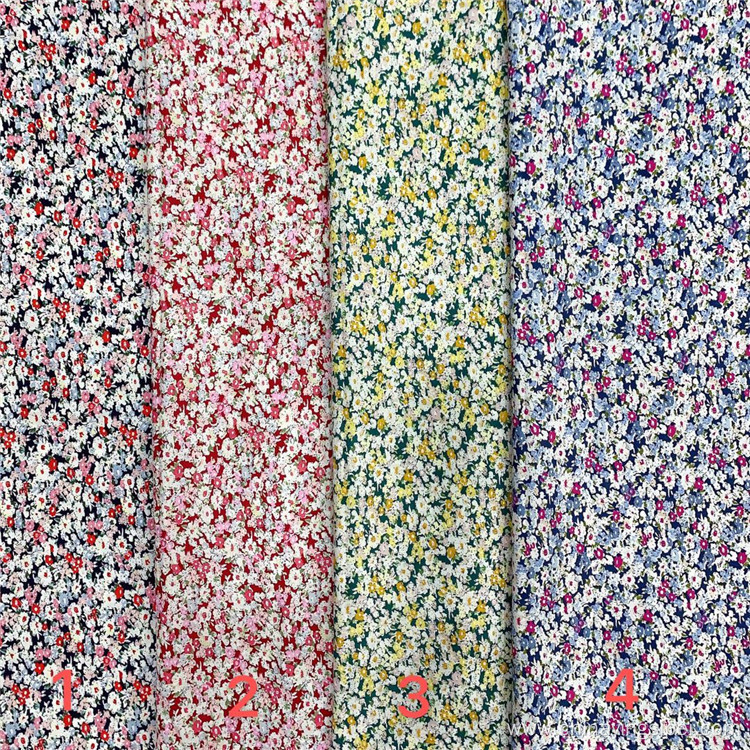 Stock Lot Plain Custom Floral Digital Printed CottonTextile Fabric