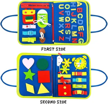 7-in-1 Felt Wooden Montessori DIY Handmade Early Educational Child Busy Board: A Sensory Development Tool