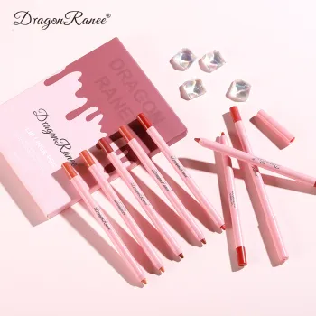 Vegan 12 Colors Lipstick and Lipliner 2-in-1 Set: High-Pigment Matte Waterproof Makeup Cosmetics