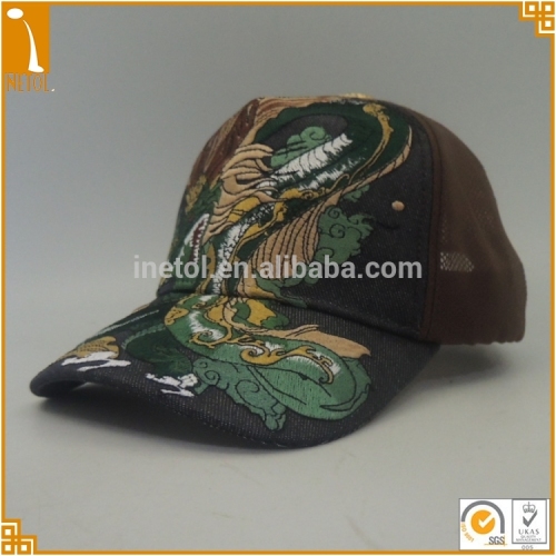 Chinese culture Dragon 5 panel mesh trucker baseball caps