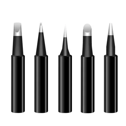 Black Electronic Maintenance Tools - 5 Piece Soldering Iron Tips Set