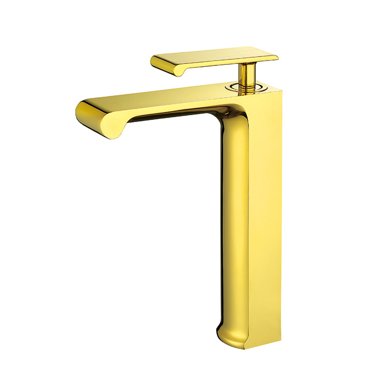 Brush Gold Hot and Cold Brass Basin Faucet