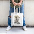 Floral Dead Heads Pattern Canvas Tote