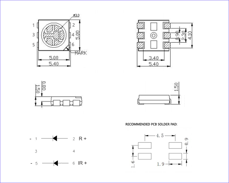 630nm 850nm LED