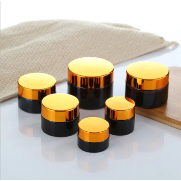 Premium Face Cream Container Amber Glass Cosmetic Jar