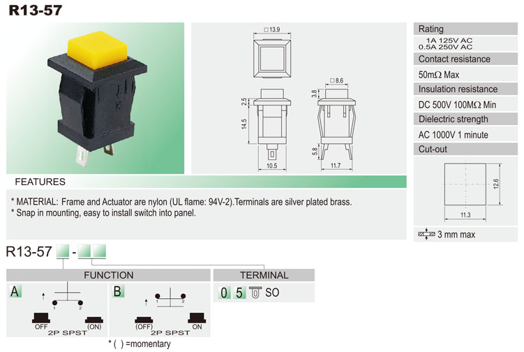 Waterproof Push Button Switch