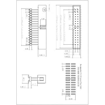 0.100" (2.54 mm) dual row box header Straight SMD Add Housing