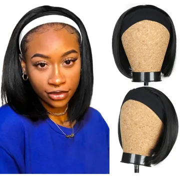 afro Synthetic short Headband Hair Wigs For Black Women Short headband Wig Bob