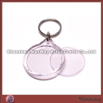 Hot selling rounded clear acrylic/lucite key ring