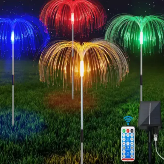 KINZ 4-in-1 Outdoor Solar LED Fiber Optic Flower Jellyfish Light