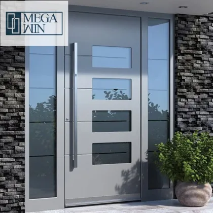 Modern Aluminum Villa Entrance Door Metal Pivot Door